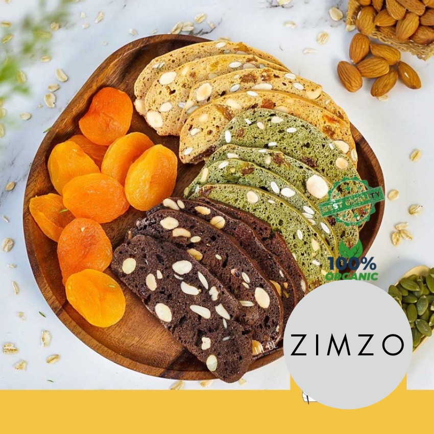 Bánh BISCOTTI ăn kiêng, bánh hạt nguyên cám  giảm cân mix 3 vị 250g SOOYUN | BigBuy360 - bigbuy360.vn