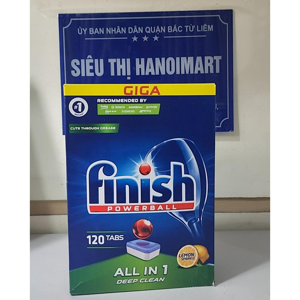 Combo 120 viên rửa bát finish all in one + muối finish 1.5kg + Nước làm bóng alio 1 lít dùng cho máy rửa bát