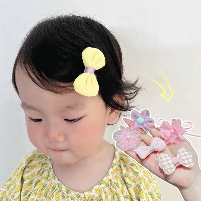 Bộ Kẹp Tóc Hình Nơ/Hoa Dễ Thương Thời Trang Hàn Quốc Cho Bé Gái
