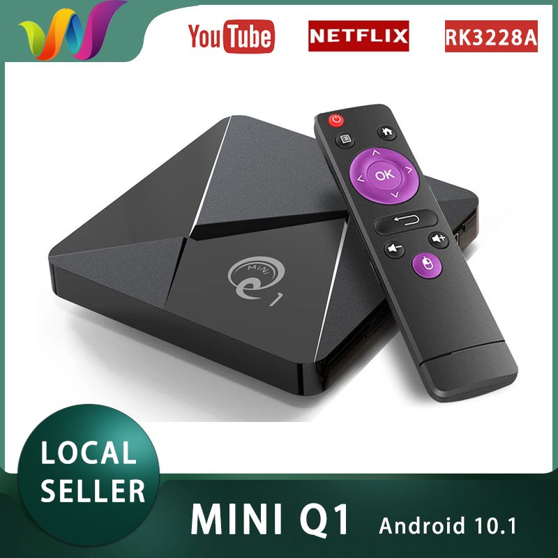 ☞┇MINI Q1 Android tivi box 2GRAM +16GROM Android 10.1 Smart tv box giá rẻ - Hàng xịn