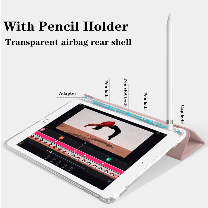 For iPad Air 2 10.2 2019 Gen 8 Case with Pen Slot iPad Case 7th Gen 8th Gen iPad Air Case 4 3 Pro 11 2020 2018 Mini 5 4 Case