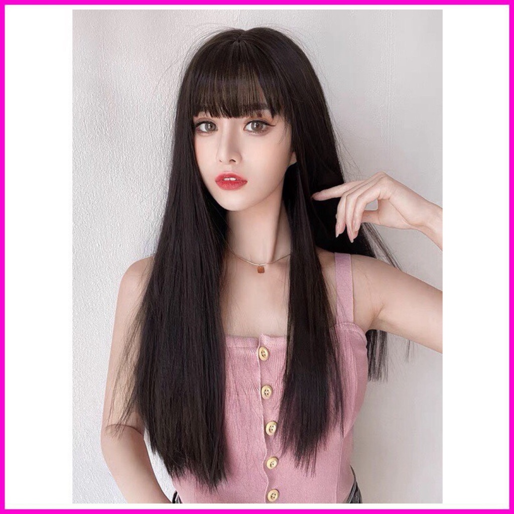 Tóc giả nguyên đầu❤️FREESHIP❤️Tóc giả cả đầu thẳng 8037