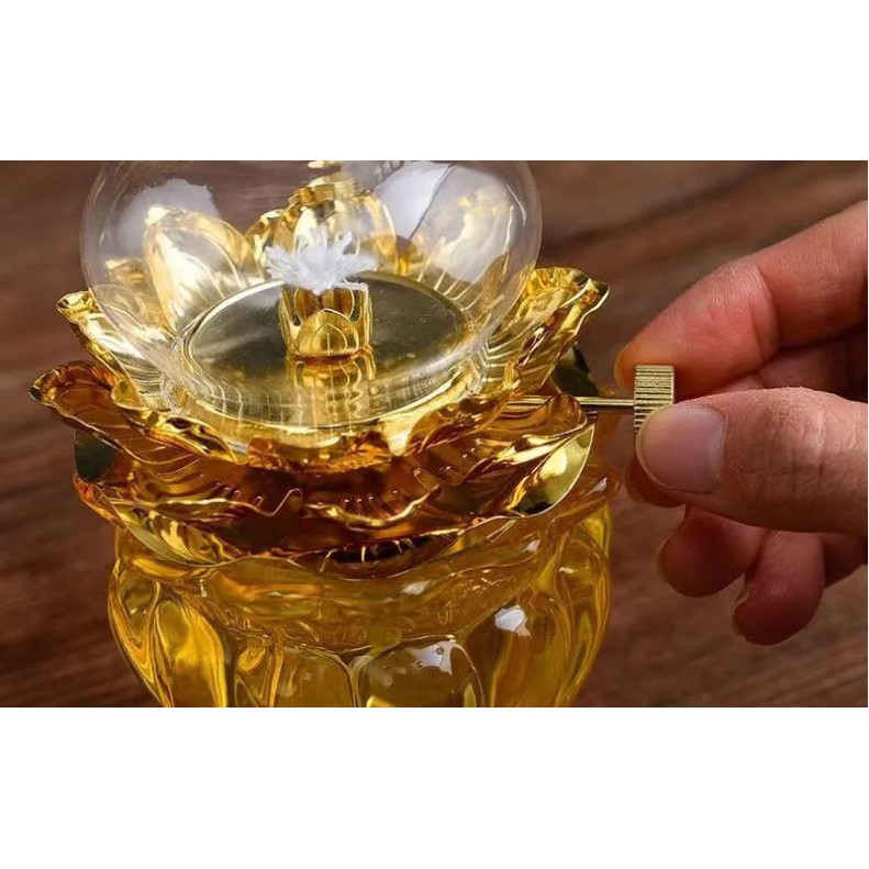 Đèn dầu cát tường lưu ly thủy tinh đèn dầu không khói
