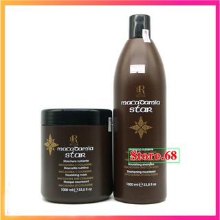 ✅[ RR LINE ] DẦU GỘI + KEM Ủ TÓC PHỤC HỒI TÁI TẠO TÓC MACADAMIA STAR 1000ML CHÍNH HÃNG