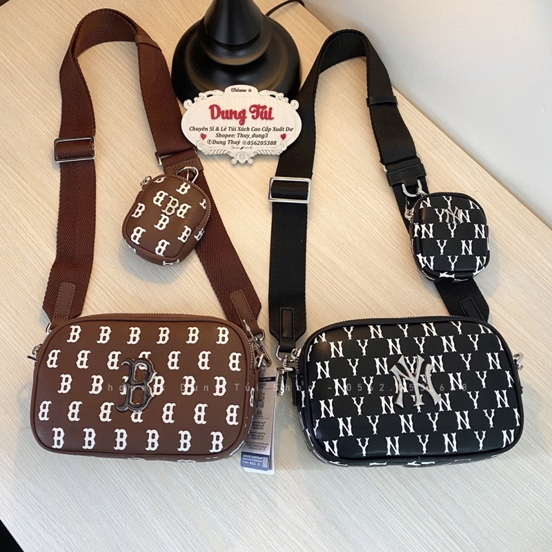 Túi NY đeo chéo kèm túi nhỏ size 18 chất da monogram PU mini