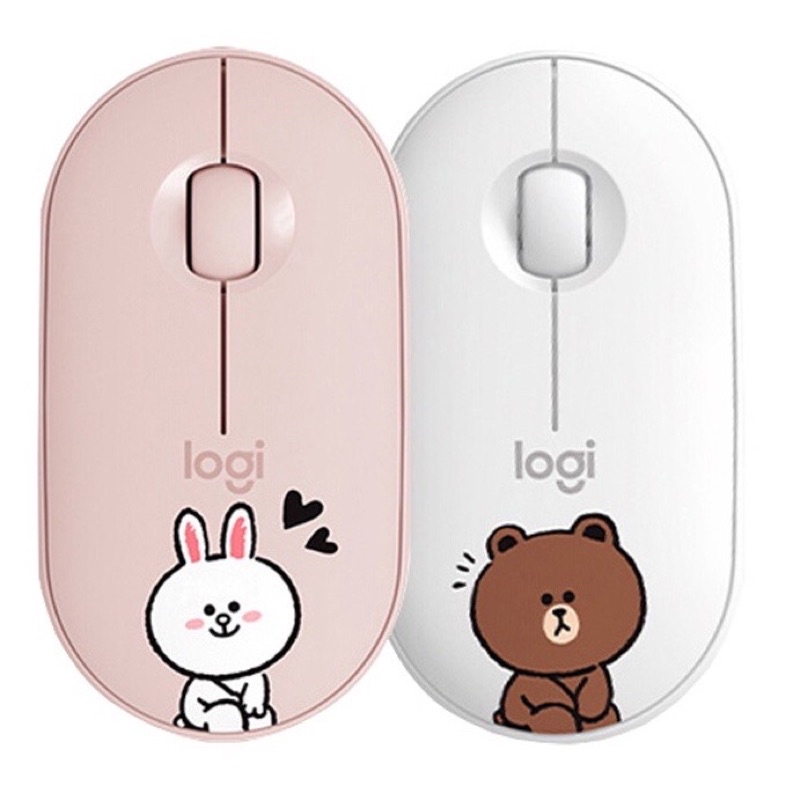 Chuột không dây Logitech dễ thương mẫu gấu thỏ Brown Cony Line