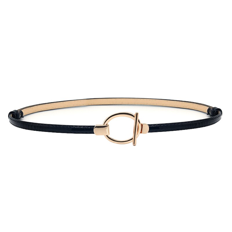 Thắt Lưng Da Pu Có Khóa Mạ Vàng / Bạc Thời Trang Cho Nữ