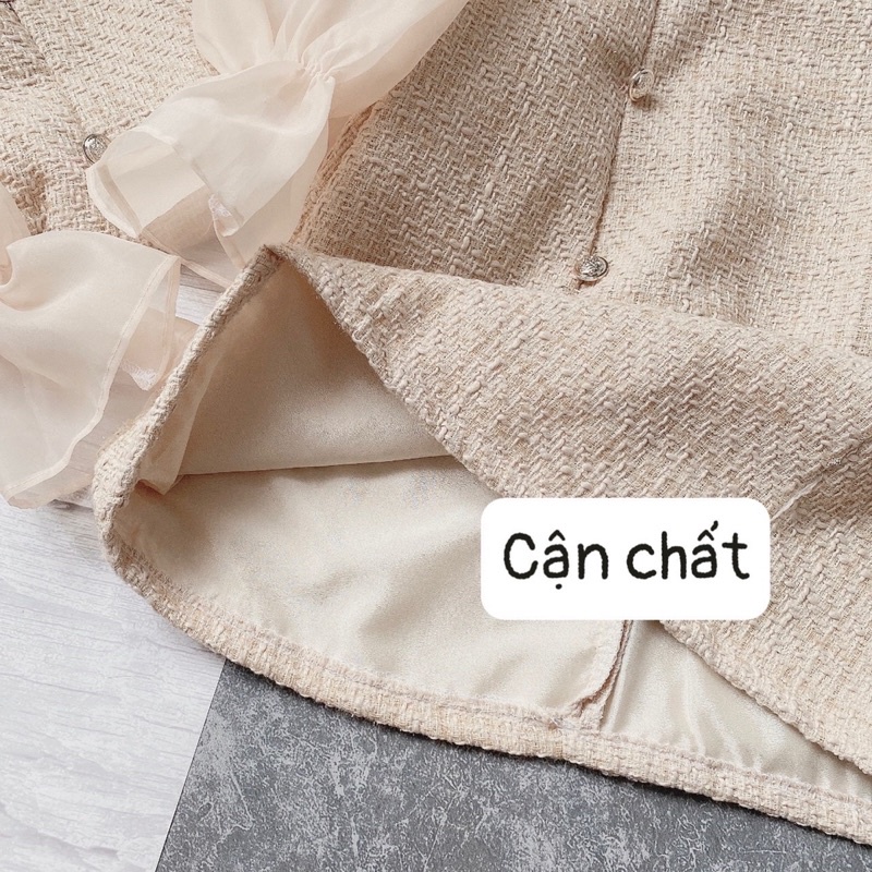 VÁY DẠ TWEED PHA TAY VOAN SIÊU SANG (hàng sẵn) | BigBuy360 - bigbuy360.vn