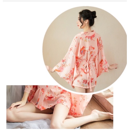 Tặng kèm chip - Áo choàng kimono hoa anh đào gợi cảm A57