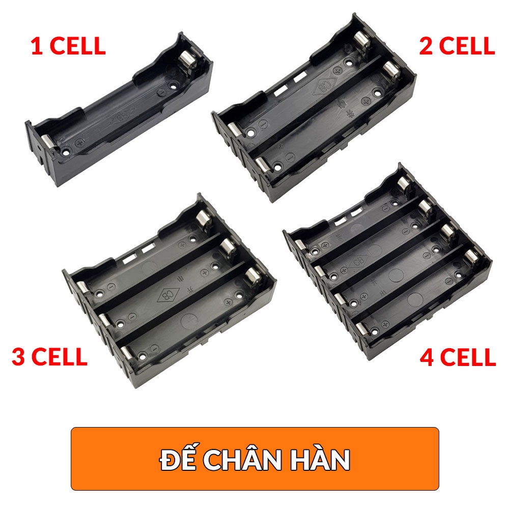 Đế pin 18650 1 cell | 2cell | 3cell | 4 cell, Hộp đế pin ra dây và hộp đế pin hàn