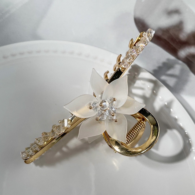 Kẹp Tóc Kim Loại Hình Hoa Và Cá Mập Đơn Giản Phong Cách Hàn Quốc