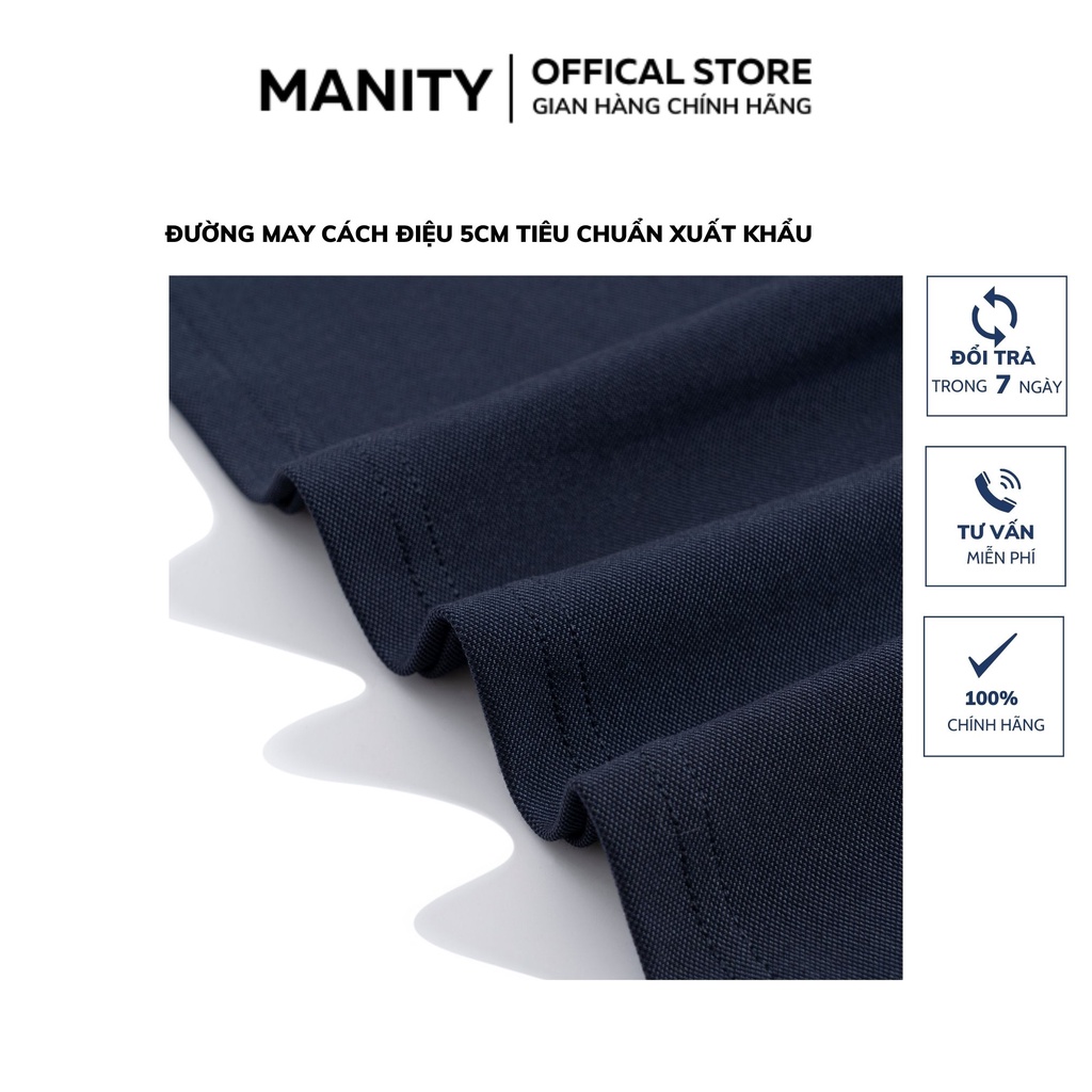 Áo Polo nam MANITY tím than phối cổ họa tiết quý tộc vải cá sấu Cotton xuất khẩu, chuẩn form, sang trọng - PLM004