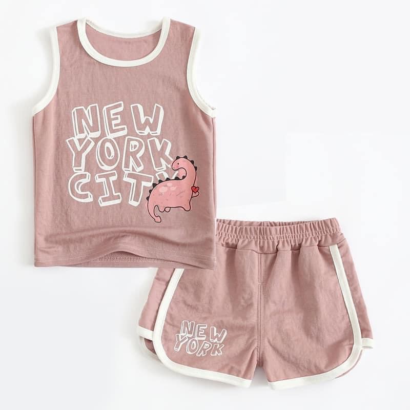 Bộ Ba Lỗ Bé trai, NewYork, Cho Bé trai, Vải Thun Coton, Siêu Hott Mùa HÈ 2021 Size 11-25Kg