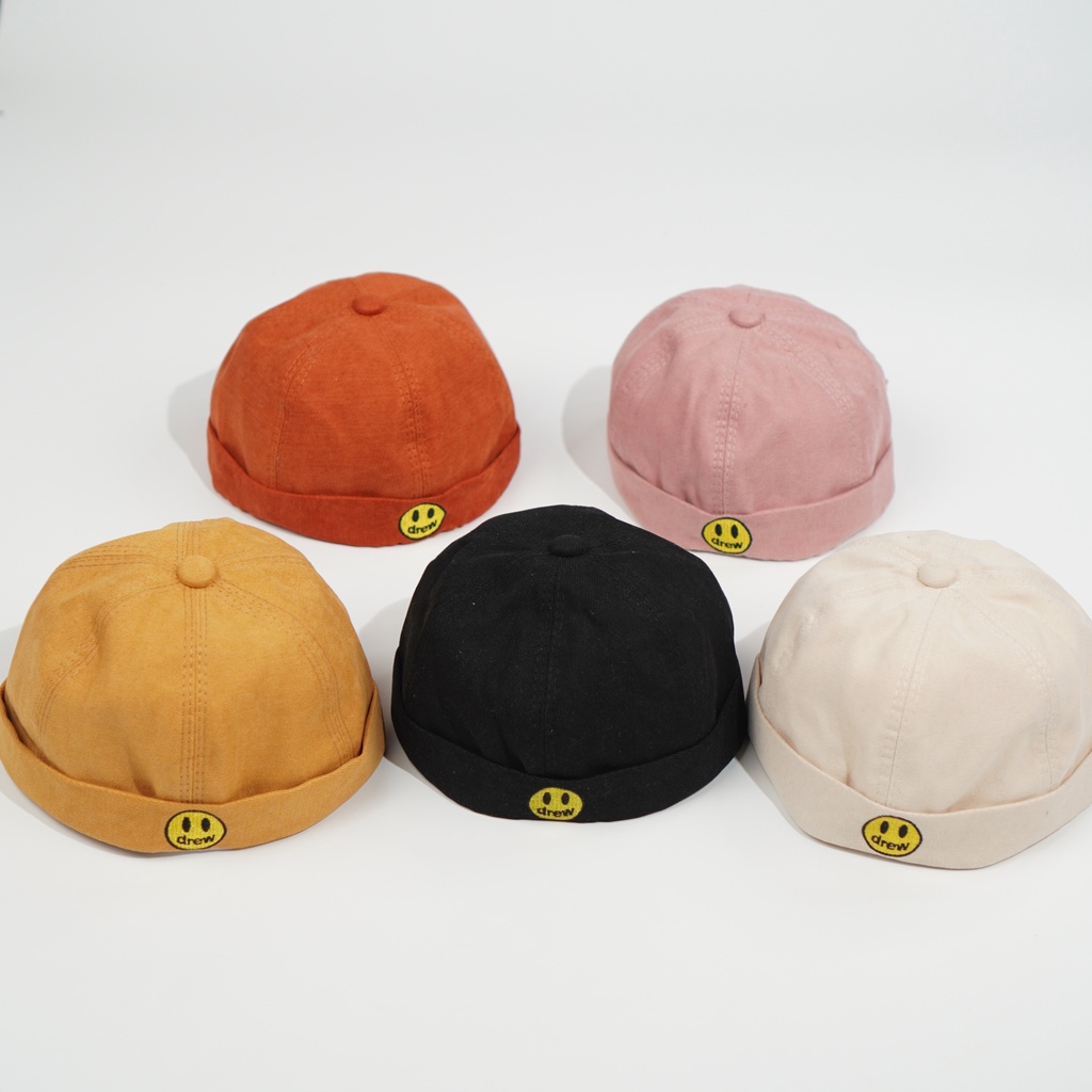 Nón Beanie vành tròn DREW Mũ tròn phong cách Retro thời trang Hàn Quốc form Unisex nam nữ B11