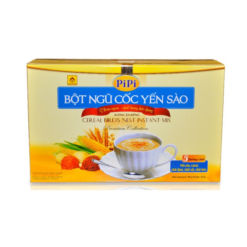 BỘT NGŨ CỐC YẾN SÀO PIPI HỘP 20 GÓI Y084 Nhà Yến Nha Trang