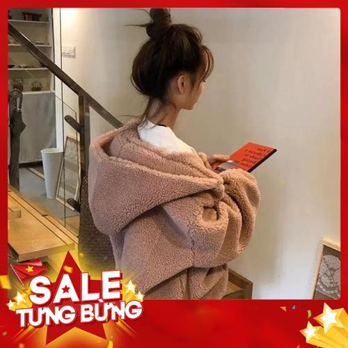 Áo khoác phao lông cừu nữ có mũ phong cách Hàn Quốc có hình thật -Hàng nhập khẩu