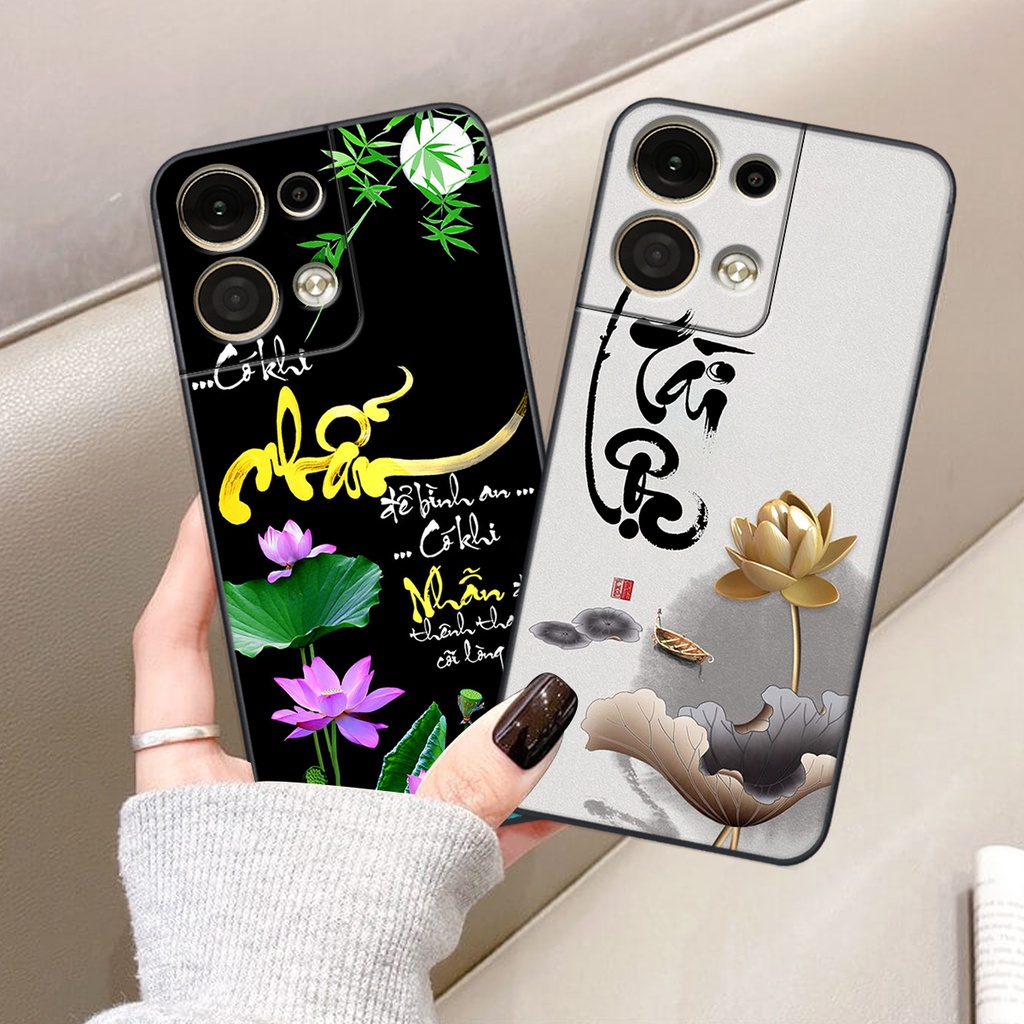 Ốp lưng Oppo RENO 8 5G - BẢO VỆ CAMERA in hình chữ tài chữ lộc, Cha Mẹ, bình an SIÊU ĐẸP