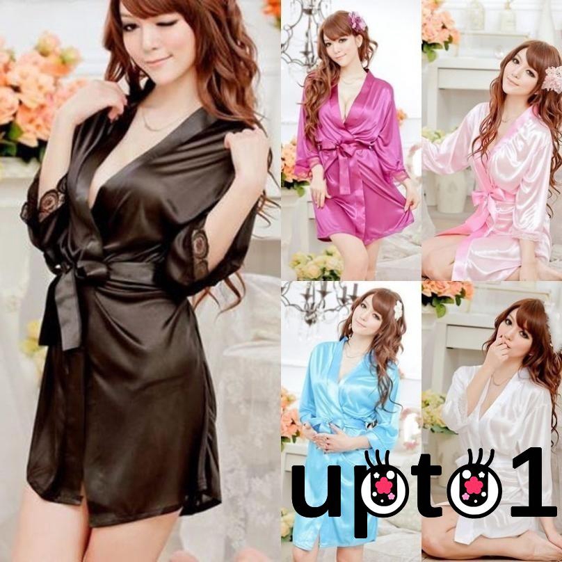 Áo choàng ngủ bằng lụa satin quyến rũ dành cho nữ