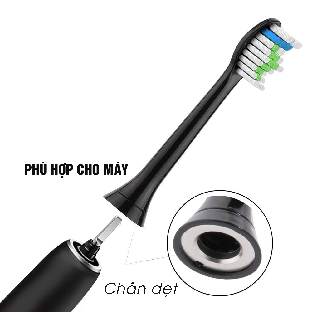 Cho máy Philips Sonicare W/HX-6064 Black Dimond Clean Bộ 4 đầu bàn chải đánh răng điện, Phá tan mảng bám Minh House