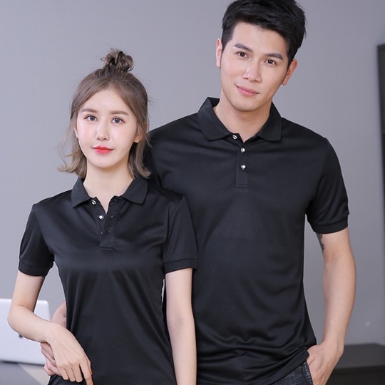 Áo Thun Có Cổ Polo Cá Sấu 4 Chiều Andromeda Ngắn Tay Màu Đen Đồng Phục Dùng Chung Cho Nam Và Nữ