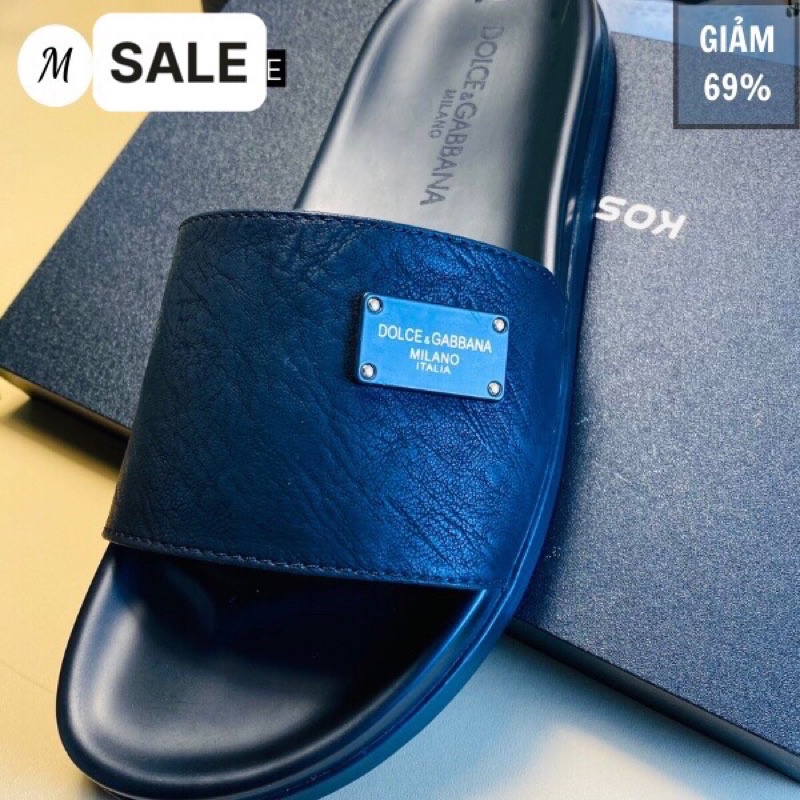 Dép nam quai Da Thật gắn Mác D.G Cao Cấp