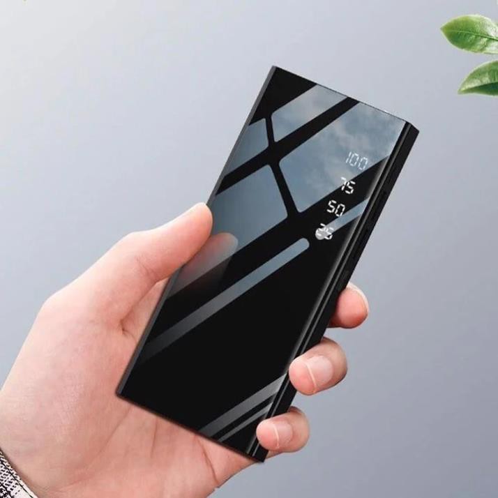 Sạc dự phòng 20000 mAh 🌈FREESHIP🌈 Tích Hợp Sạc Nhanh Fast Charge Mặt Kính hiển thị pin. 2 USB Có Đèn