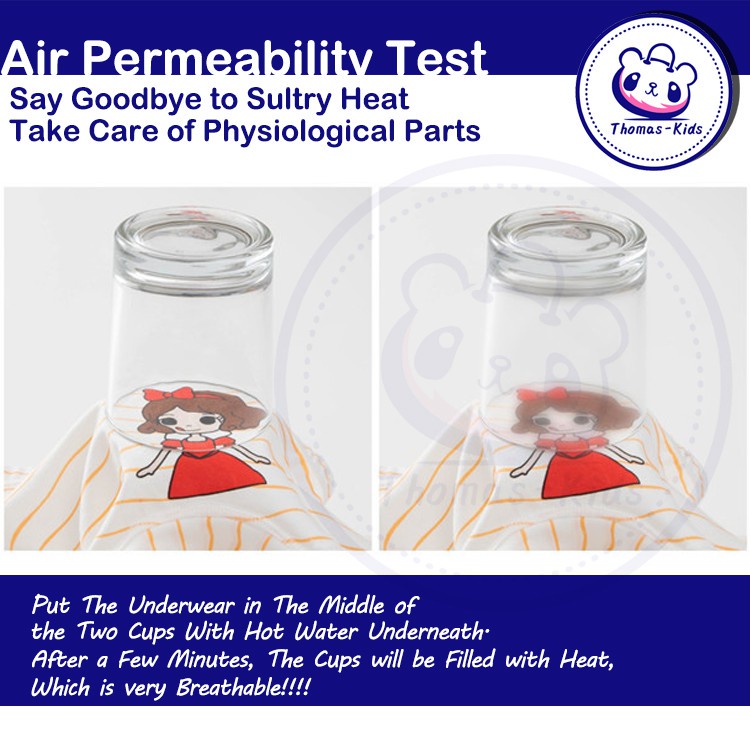 Set 5 Quần Lót Boxer Bằng Cotton Thoáng Khí Thoải Mái In Họa Tiết Công Chúa Nhỏ Cho Bé Gái 3-12 Tuổi