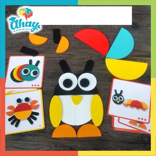 Đồ chơi xếp hình động vật montessori fun board – đồ chơi ghép hình thông minh cho bé