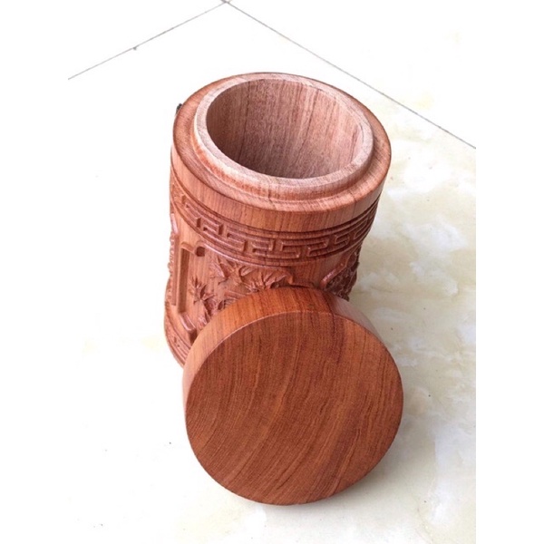 Hộp trè nguyên khối gỗ hương