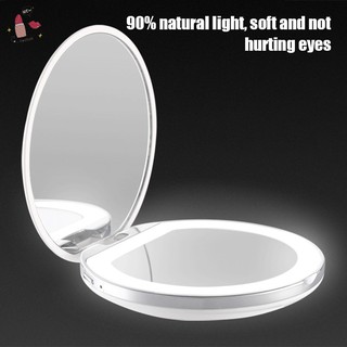 Gương trang điểm mini có đèn LED
