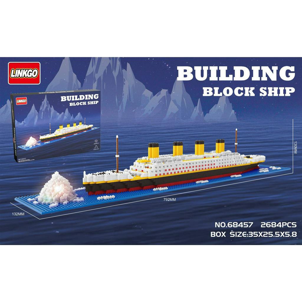 Bộ đồ chơi lắp ghép Tàu Titanic cỡ nhỏ dài 32cm , Titanic Ship làm đồ trang trí hoặc quà tặng độc đáo