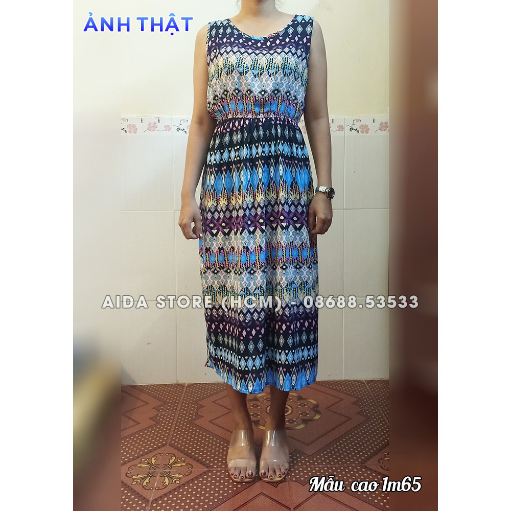 Váy đầm tone cotton maxi dài dạo chơi, đi biển - Mã 67