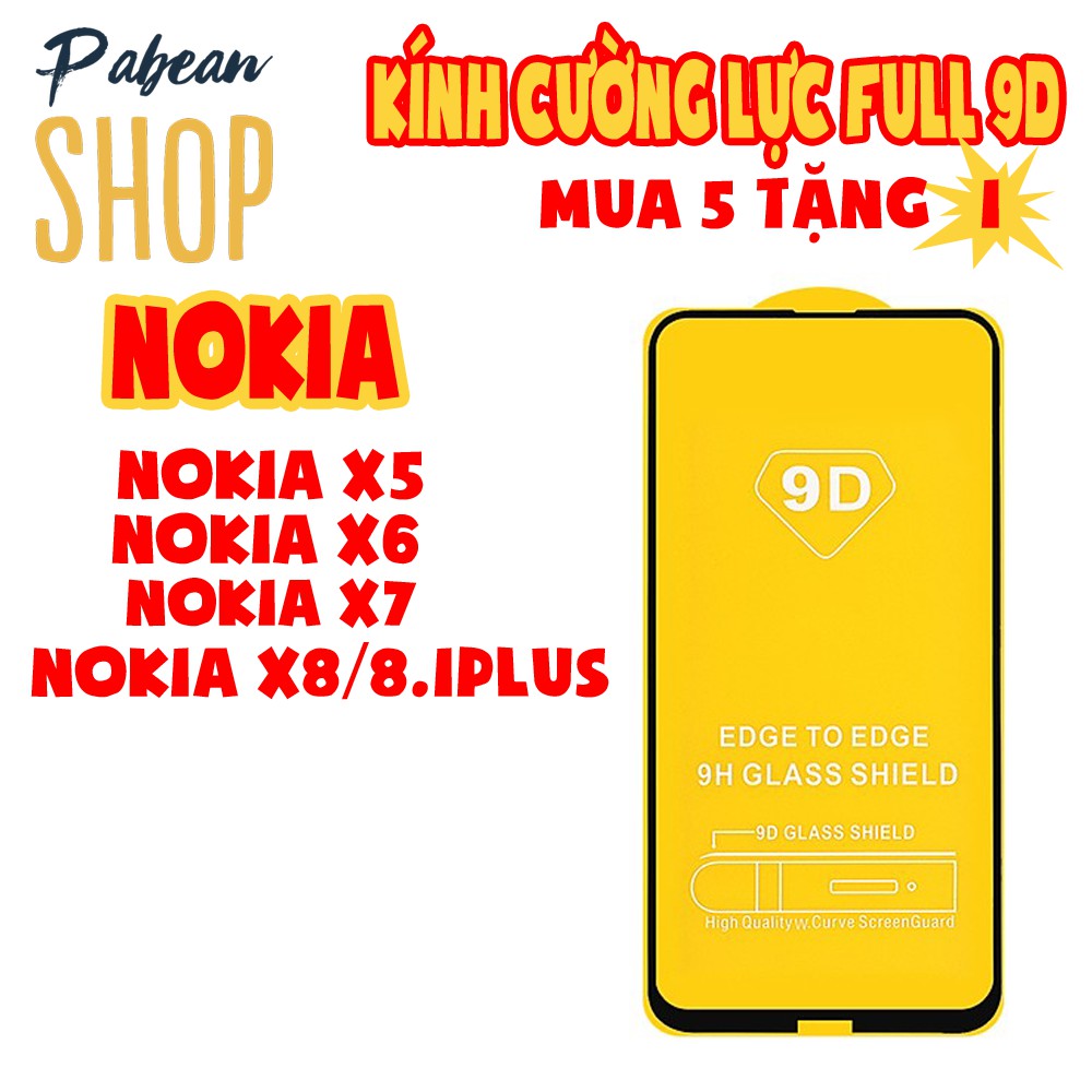 KÍNH CƯỜNG LỰC FULL 9D CHO NOKIA X5/X6/X7/X8/8.1PLUS