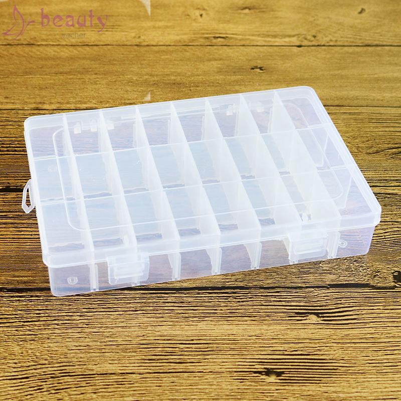 Hộp đựng trang sức nhỏ chất liệu nhựa 10/15/24 ngăn tiện dụng bền bỉ