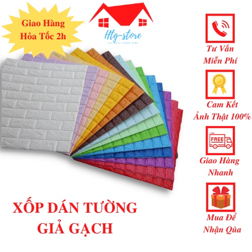 Xốp dán tường giả gạch 3D - Khổ lớn 70x77cm