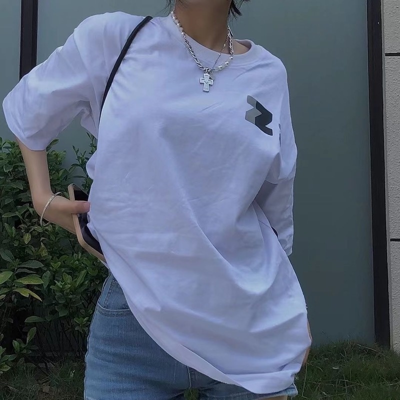 Áo Thun Tay Ngắn Dáng Rộng In Chữ Và Trái Tim Thời Trang Mùa Hè Mới Phong Cách Hàn Quốc Cho Nữ
