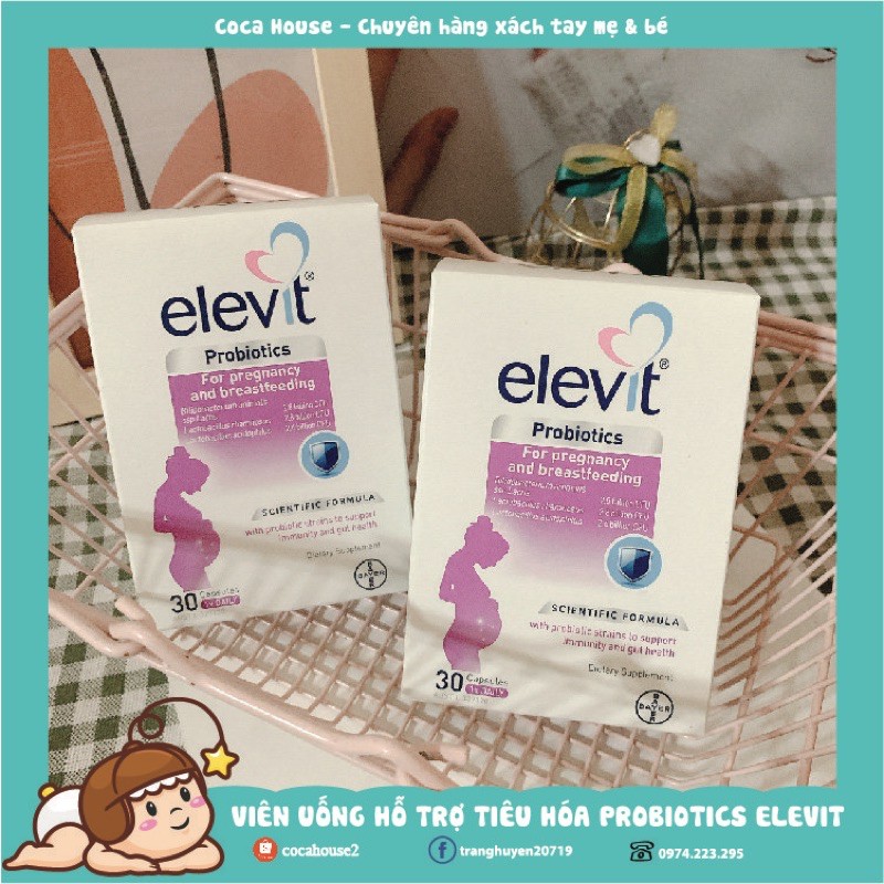 DHA VÀ PROBIOTICS ELEVIT CHO BÀ BẦU✅Hàng chính hãng, đủ bill✅ giảm táo bón, phát triển não bộ