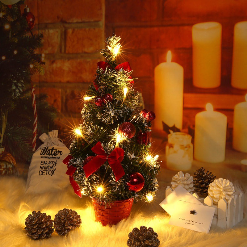 Mô hình cây thông noel có đèn Led trang trí Giáng Sinh 20cm 40cm