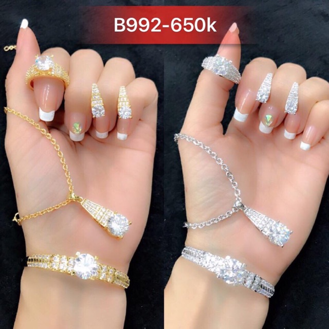 Bộ trang sức xi vàng và bạch kim b992