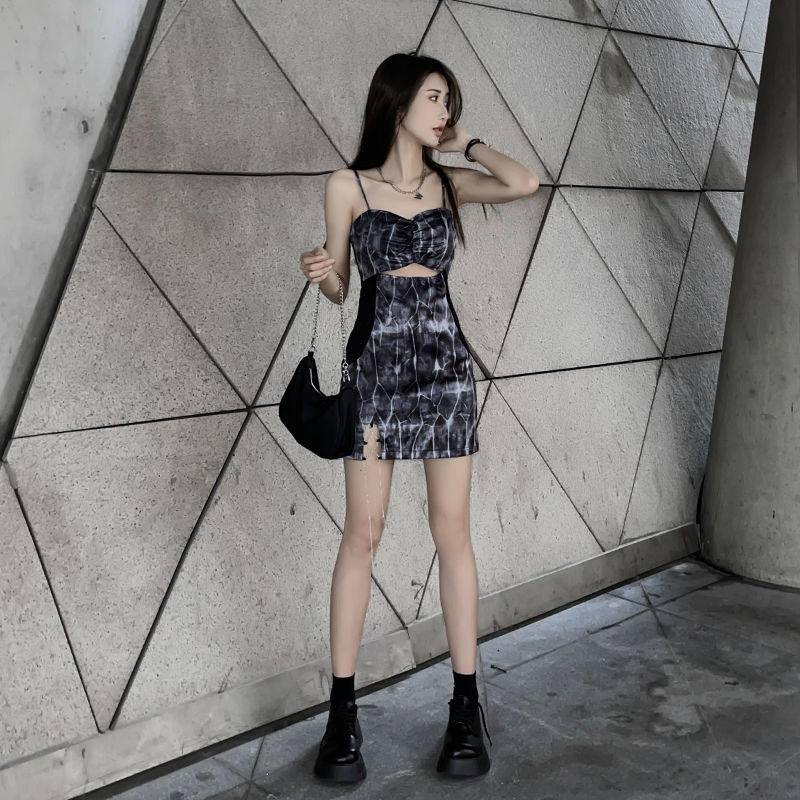 Đầm Nữ Mùa Hè Mới Có Dây Buộc Nhuộm Và Váy Ngắn