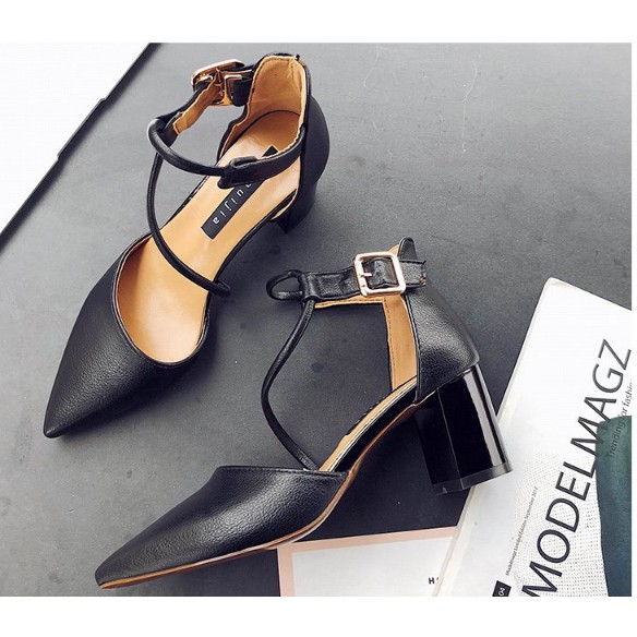 SANDAL CAO GÓT , GIÀY CAO GÓT MŨI NHỌN ĐẾ VUÔNG 7CM KÈM ẢNH THẬT -G210