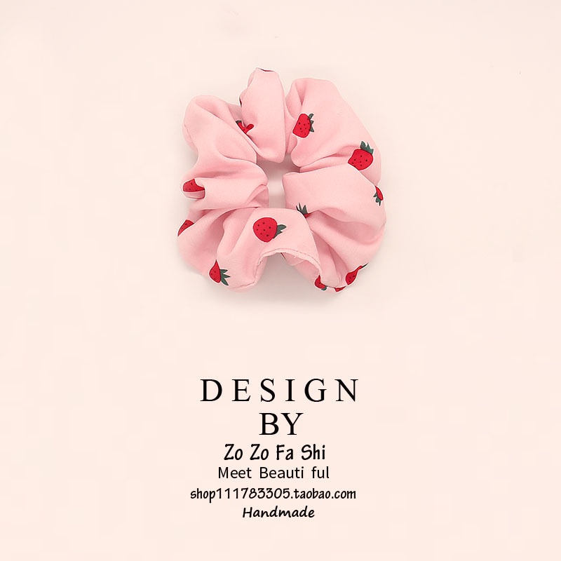 Dây Buộc Tóc Scrunchies, Dây Cột Tóc Dâu Tây