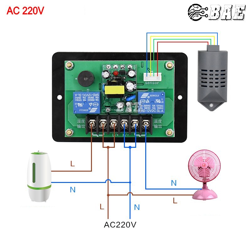 Mạch Điều Khiển Nhiệt Độ Và Độ Ẩm Đóng Ngắt Relay 12V 220V - M453