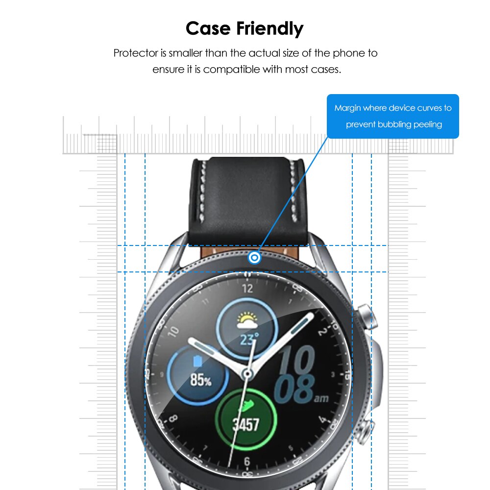 Bộ 3 mặt kính 9H bảo vệ mặt màn hình đồng hồ Samsung galaxy watch 3 kích thước 45mm 41mm