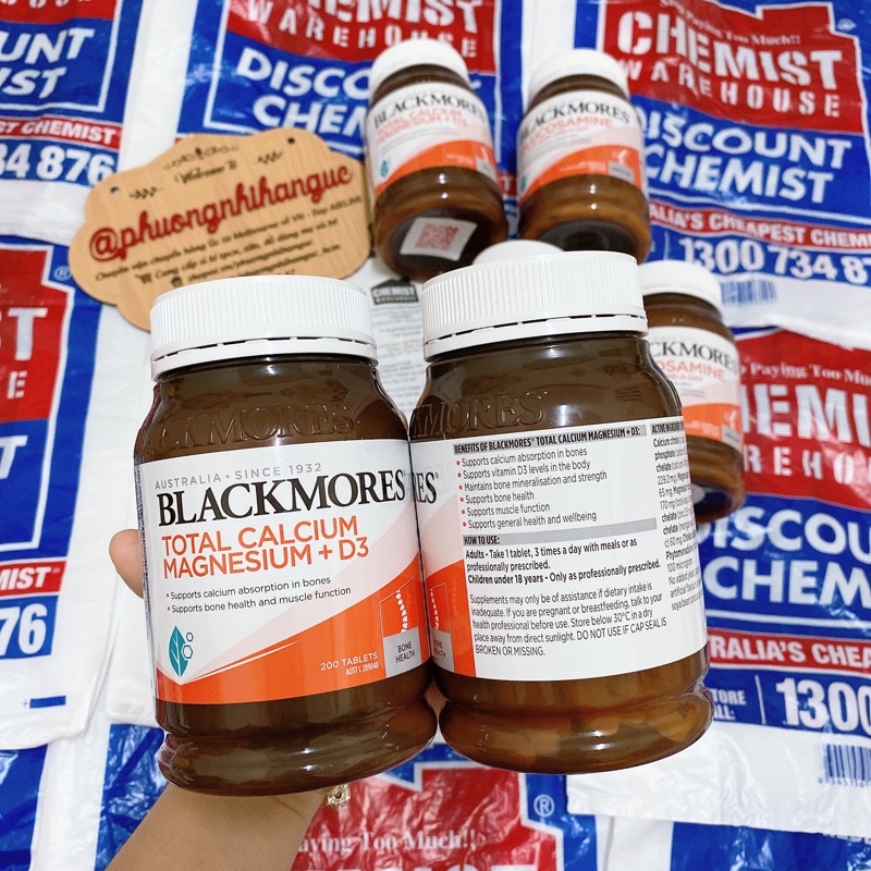 HÀNG CHUẨN AIR MUA TẠI ÚC- VIÊN UỐNG PHÒNG NGỪA BỆNH LOÃNG XƯƠNG CANXI BLACKMORES TOTAL CALCIUM & MAGNESIUM D3 200 VIÊN