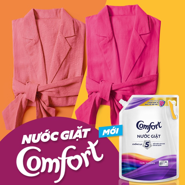 Nước giặt chống lão hóa vải Comfort hương Thời Thượng túi 2,2KG/3,1KG