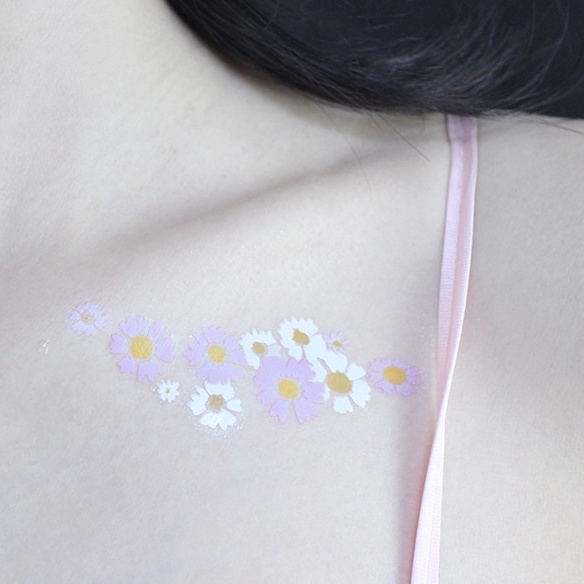 Hình xăm hoa, flower filter | hình dán chống nước | tattoo mini tạm thời | makeup đẹp | chụp filter, phụ kiện selfie
