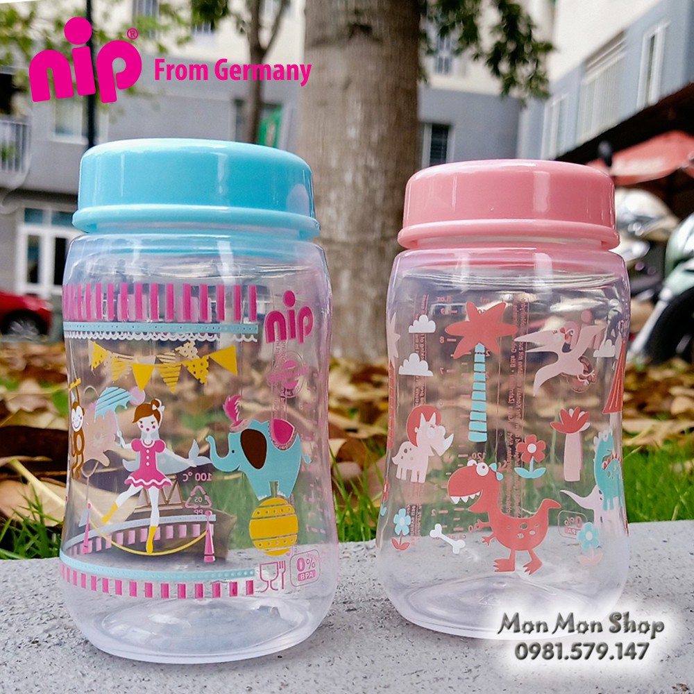 [Tương thích máy Avent, Spectra] Bình trữ sữa, đựng sữa  hiệu Nip made in Germany 250ml/260ml