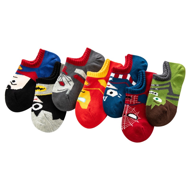 LJMOFA KIDS 1-9 tuổi trẻ em vớ bé trai bông hoạt hình phim mùa hè mỏng mùa hè mùa thu trẻ em học sinh trẻ em bé bé thuyền vớ tại chứng khoán thứ hai trẻ em vớ bán buôn