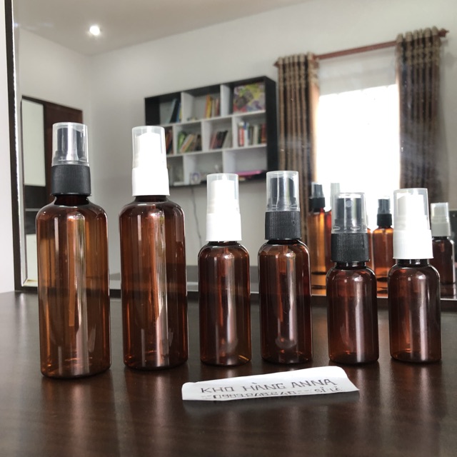 10 CHAI XỊT SƯƠNG / NẮP BẬT - 10 Chai nhựa trong suốt / Chai nâu / xanh lá - Chai 10ml/ 20ml/ 30ml / 50ml/ 70ml / 100ml